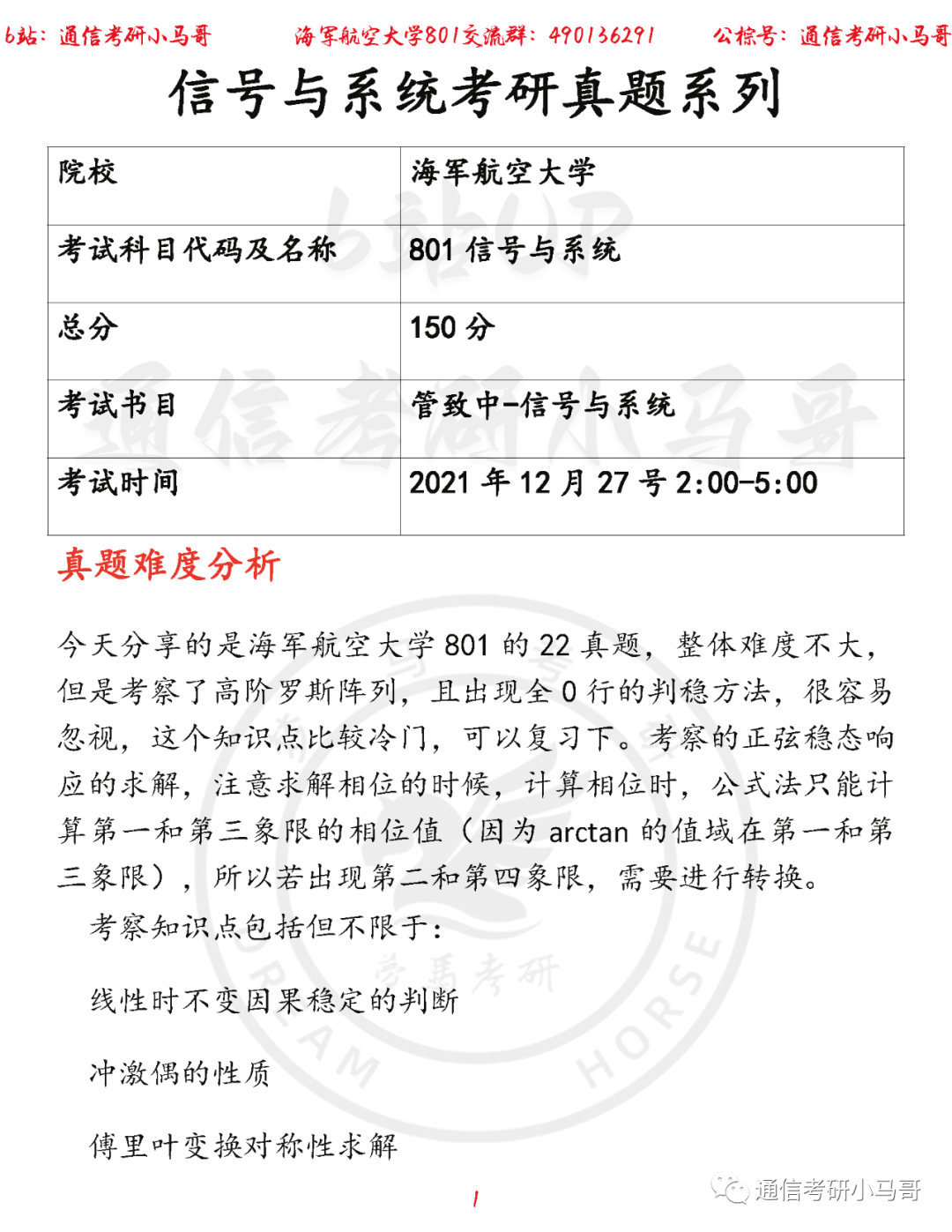 【海军航空大学801】22年考研真题及解析-梦马考研